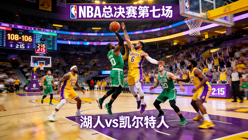NBA总决赛第七场直播画面 - 湖人队与凯尔特人队激烈对抗